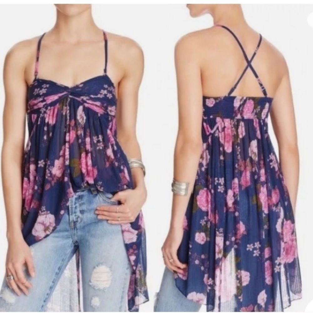Free People Mirage Floral Tunic Top / Dress Size Large brand new with tags